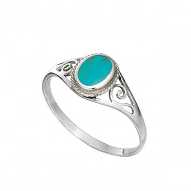 Beginnings  Sterling Silver Turquoise Oval Ring R2992T