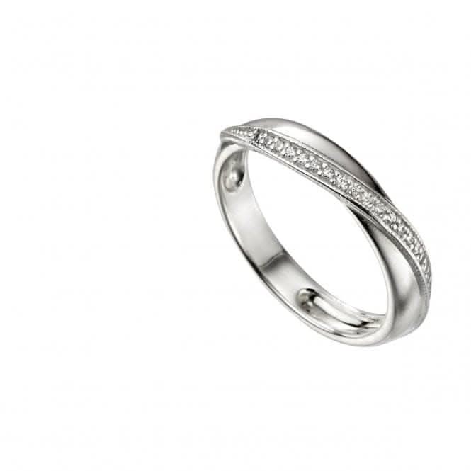 Beginnings  Sterling Silver Twisted Wrap Pave Ring R3700C