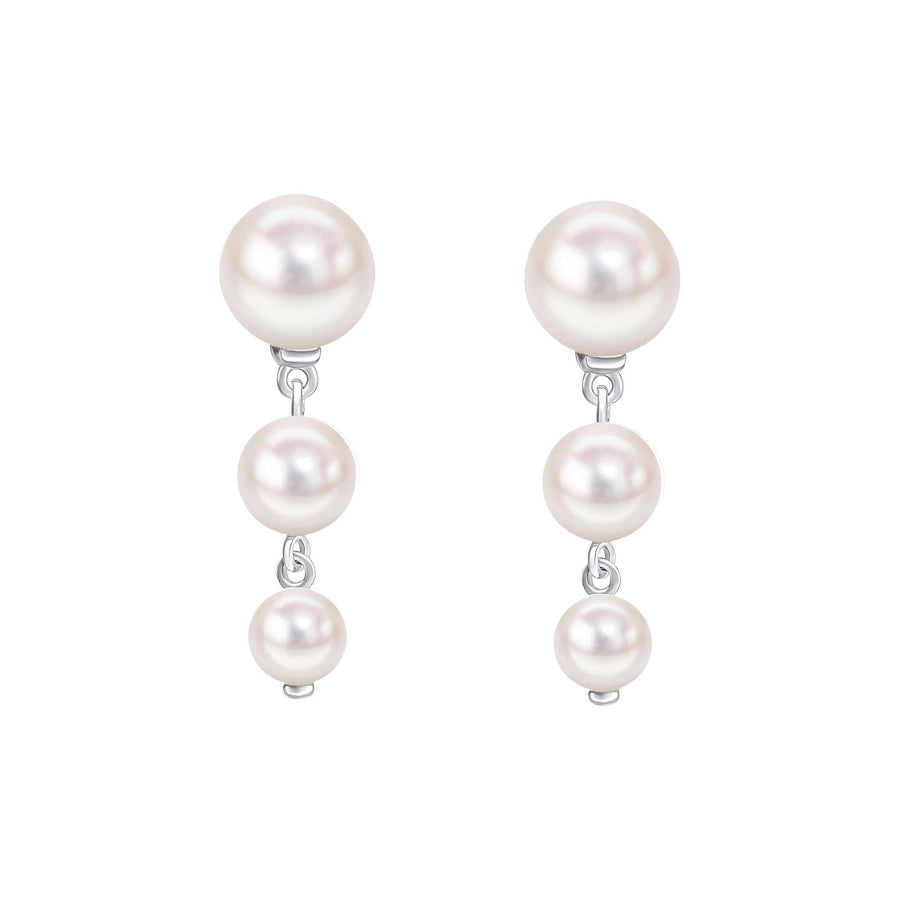 Beginnings Sterling Silver White Freshwater Pearl White Earrings E6477W
