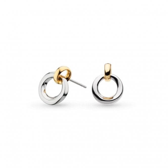 Bevel Cirque Link Golden Stud Earrings 4172GRP