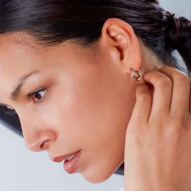 Bevel Trilogy Golds Hoop Earrings 6166GRG
