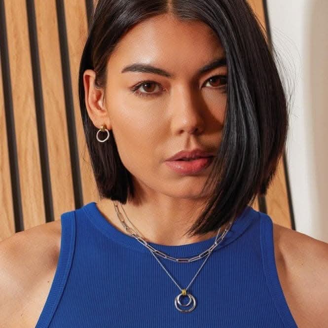 Bevel Unity Golden Duo Necklace 91172GRP