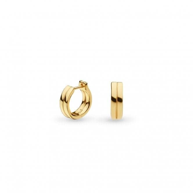 Bevel Unity Golden Huggie Hoop Earrings 61171GD