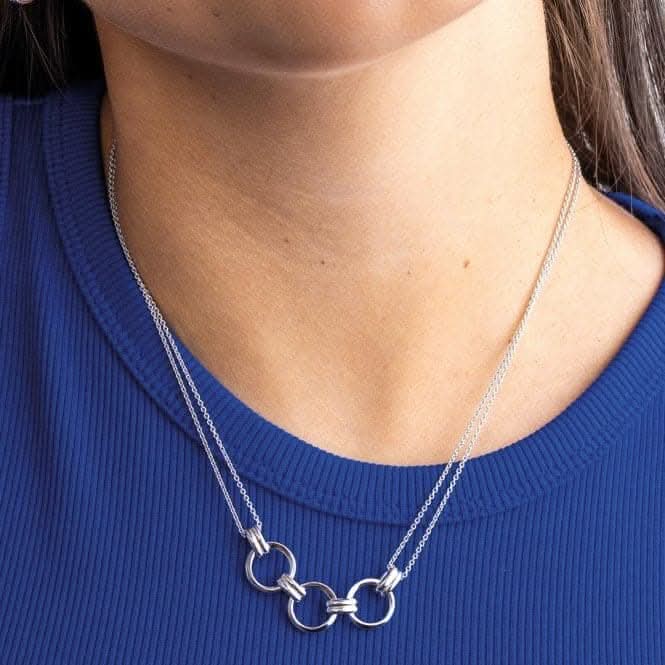 Bevel Unity Twin Chain Necklace 91173RP