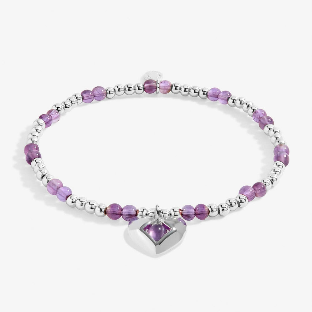 Birthstone A Little February Amethyst Silver Plated Bracelet 8316