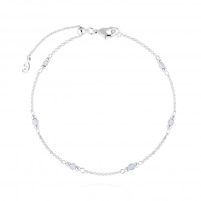 Birthstone June Moonstone Silver 26cm Adjustable Anklet 4205