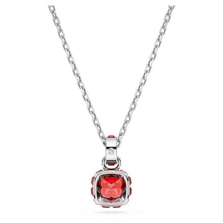 Birthstone Rhodium Plated Red Square Cut July Pendant 5652043Swarovski5652043