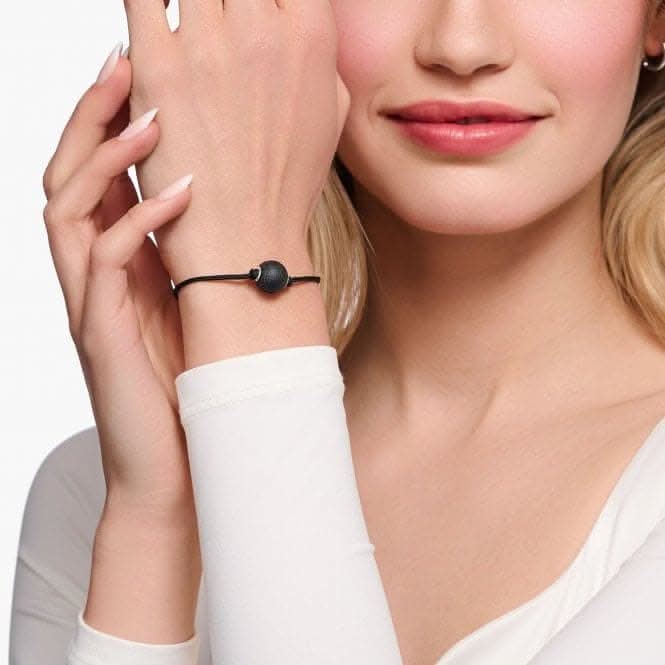 Black Nylon Obsidian Bracelet A2108 - 172 - 11Thomas Sabo Karma BeadsA2108 - 172 - 11