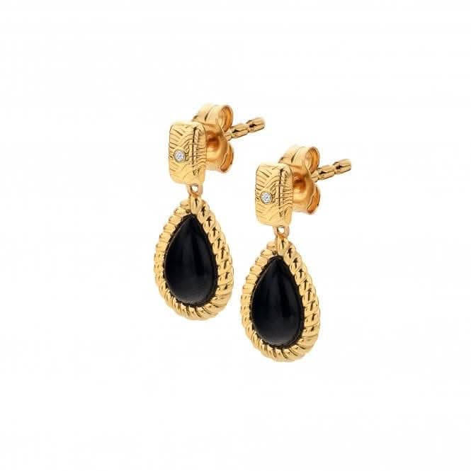Black Onyx Oval Earrings DE738