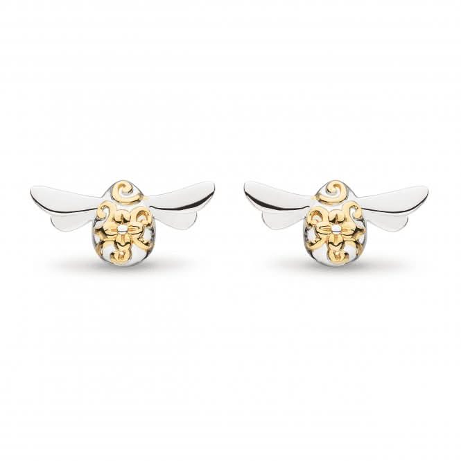 Blossom Flyte Honey Bee Gold & Rhodium Stud Earrings 40338GRP
