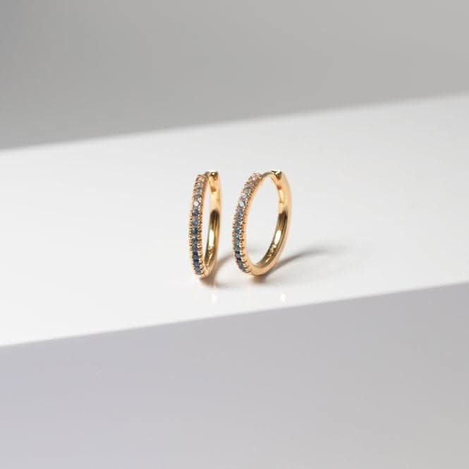 Blue and White Zirconia Ellera Grande Earrings SJ-E2869-GBL-YG