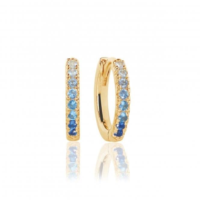 Blue and White Zirconia Ellera Medio Earrings SJ-E2859-GBL-YG