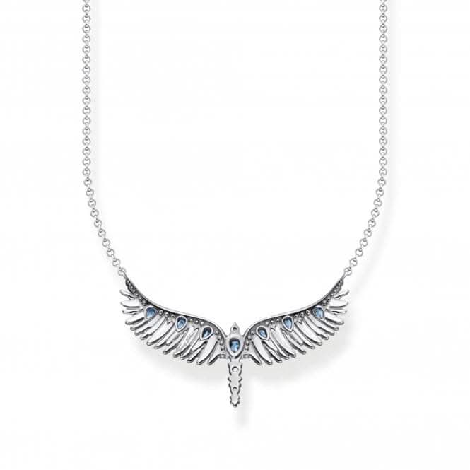 Blue Stones Phoenix Wing Necklace KE2169-644-1-L45V