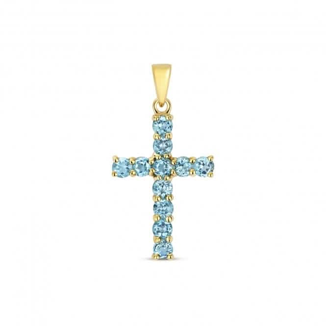 Blue Topaz Cross Pendant PD275BT