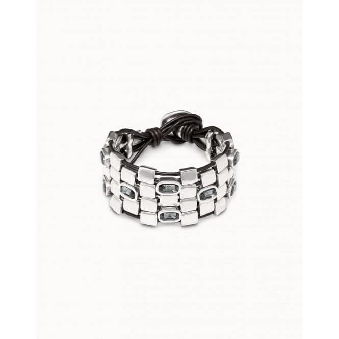 Boa Grey Metal Faceted Crystal BraceletUNOde50PUL2157NGRMTL0U