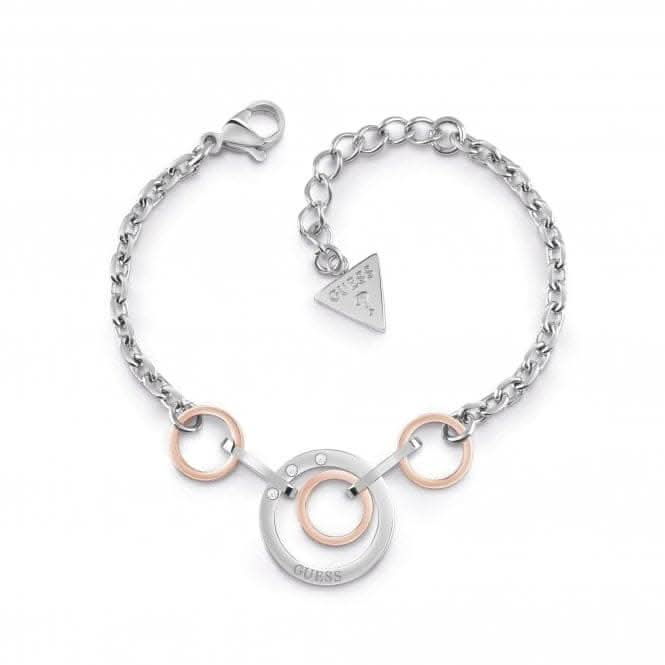 Chain Circles Silver Rose Gold Bracelet UBB29030 - LGuess JewelleryUBB29030 - L