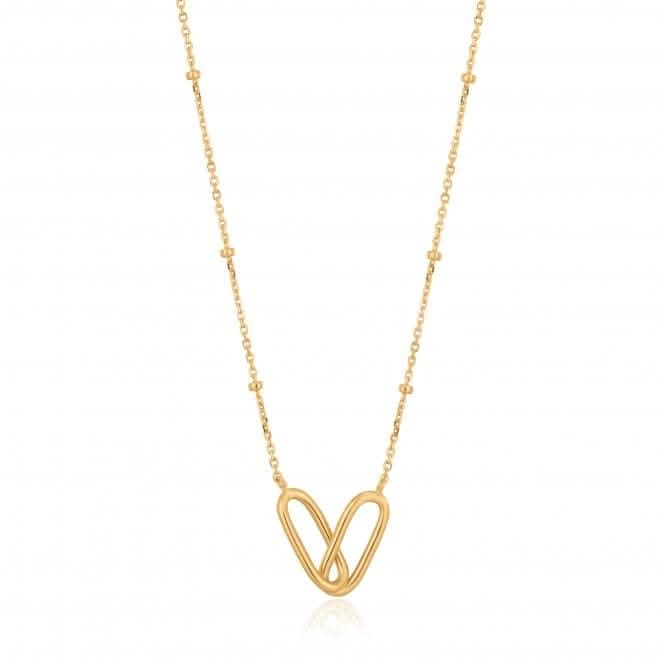 Chain Reaction Shiny Gold Beaded Chain Link Necklace N021 - 01GAnia HaieN021 - 01G
