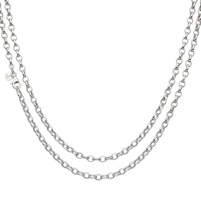 Chain Rolo Oval Link Rhodium Plated 28" Necklace 99906CH28