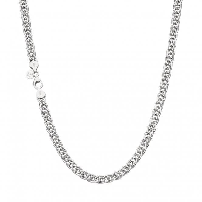 Chain Woven Link Rhodium Plated 17" Necklace 99905CH17