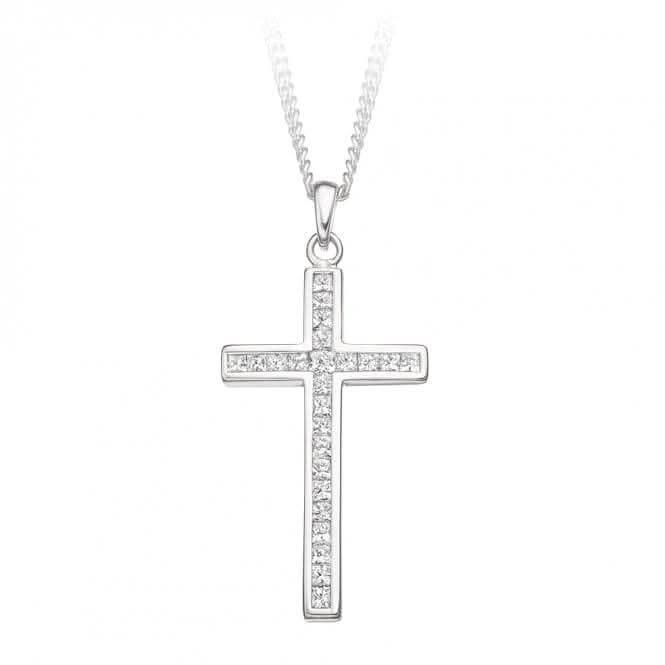 Harmony Collection Channel Set Diamond Pendant Cross 0.40ct