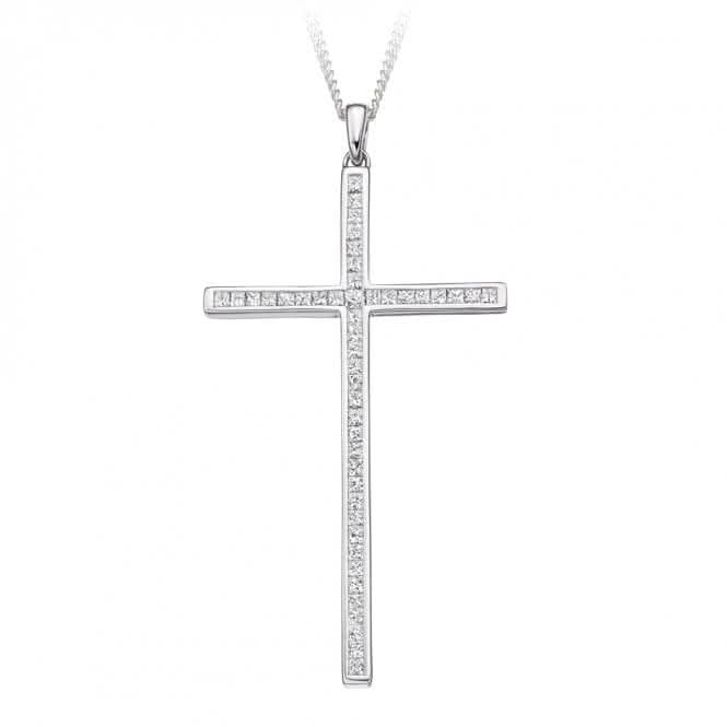 Harmony Collection Channel Set Diamond Pendant Cross 0.70ct