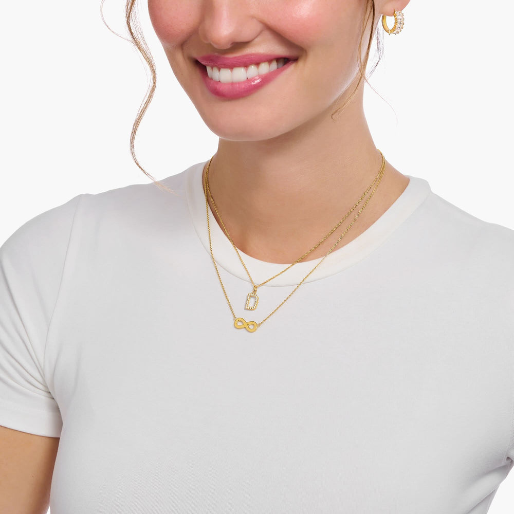 Charm Club Essentials Sterling Silver Gold Plated Infinity Necklace KE2221-413-39-L45V
