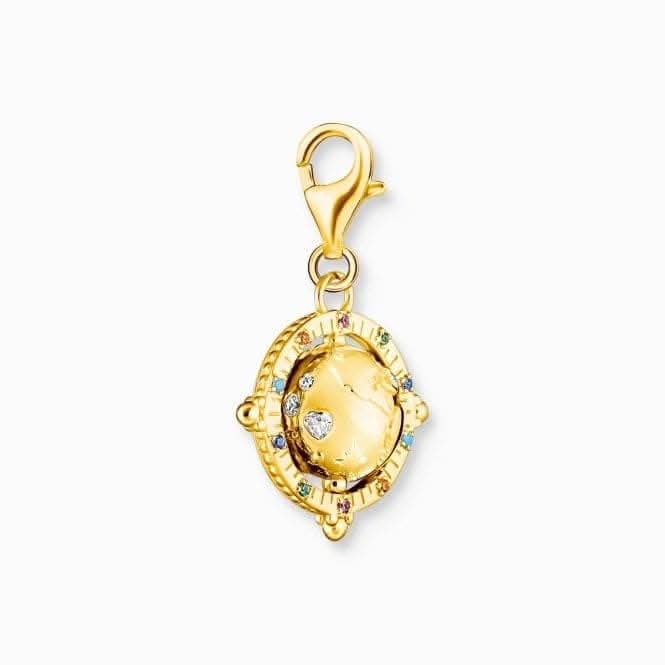 Charm Club Gold Plated Multicoloured Globe Charm 1923-488-7