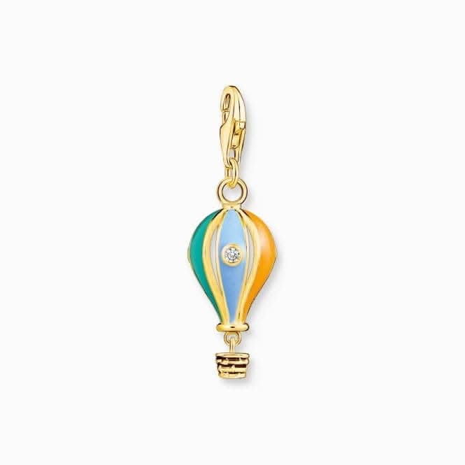 Charm Club Gold Plated Multicoloured Hot Air Balloon Charm 1922-565-7