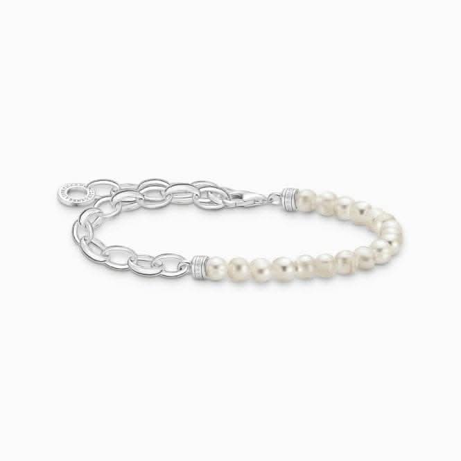 Charm Club White Pearls Bracelet A2098-082-14