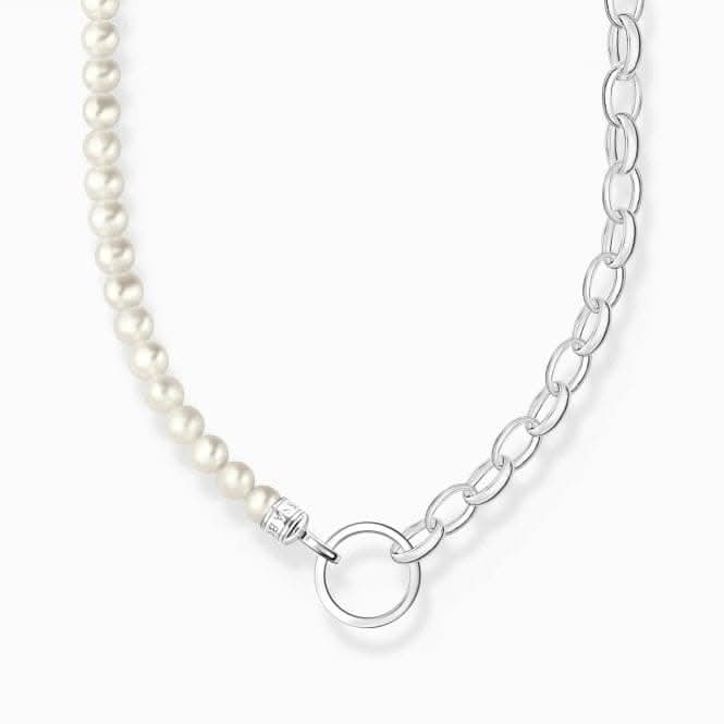 Charm Club White Pearls Necklace KE2188-082-14