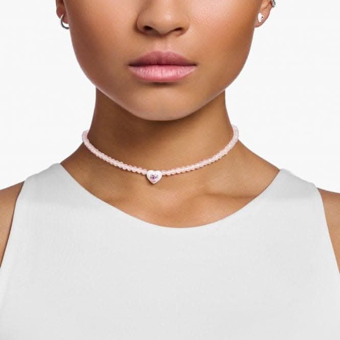 Charming Choker With Heart And Pink Pearls KE2181 - 035 - 9Thomas Sabo Charm Club CharmingKE2181 - 035 - 9