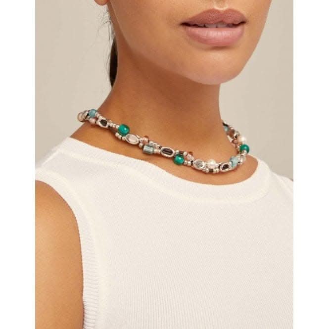 Charming Multicolor Crystal Artisan Glass NecklaceUNOde50COL1827MCLMTL0U