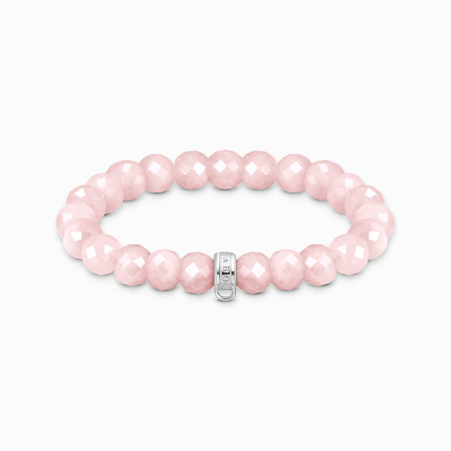 Charming Oval Rose Quartz Charm Bracelet X0292-034-9