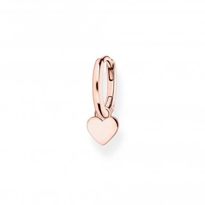 Charming Rose Gold Plated Heart Single Hoop Earring CR696-415-40