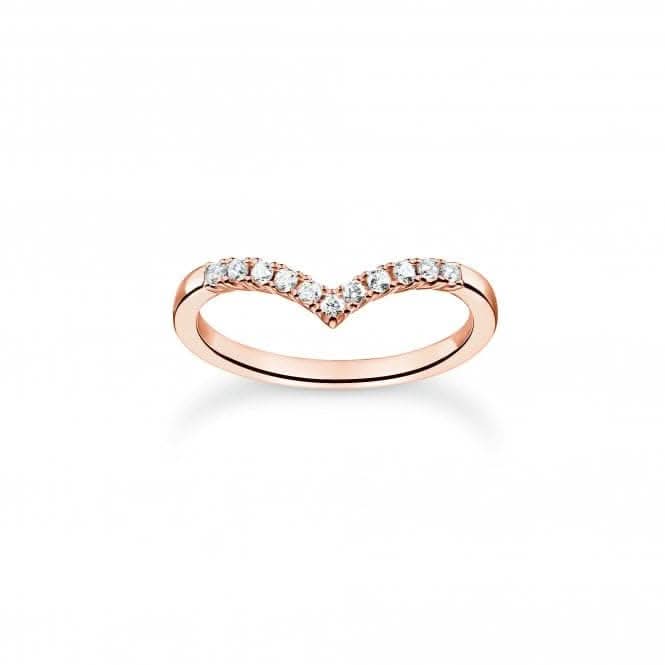 Charming Rose Gold Plated V - Shaped White Stones Ring TR2394 - 416 - 14Thomas Sabo Charm Club CharmingTR2394 - 416 - 14 - 48