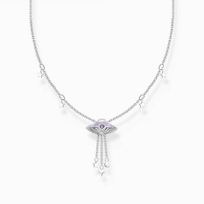 Charming Sterling Silver Enamel UFO With Stars Necklace KE2197 - 041 - 21 - L45VThomas Sabo Charm Club CharmingKE2197 - 041 - 21
