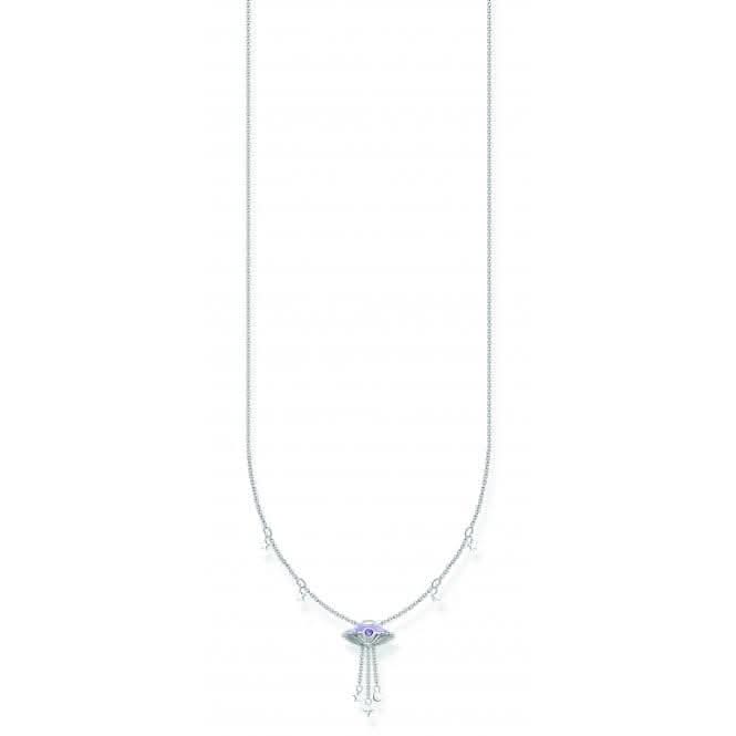 Charming Sterling Silver Enamel UFO With Stars Necklace KE2197 - 041 - 21 - L45VThomas Sabo Charm Club CharmingKE2197 - 041 - 21