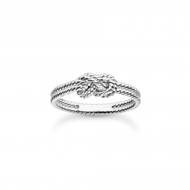 Charming Sterling Silver Rope With Knot Ring TR2399-001-21