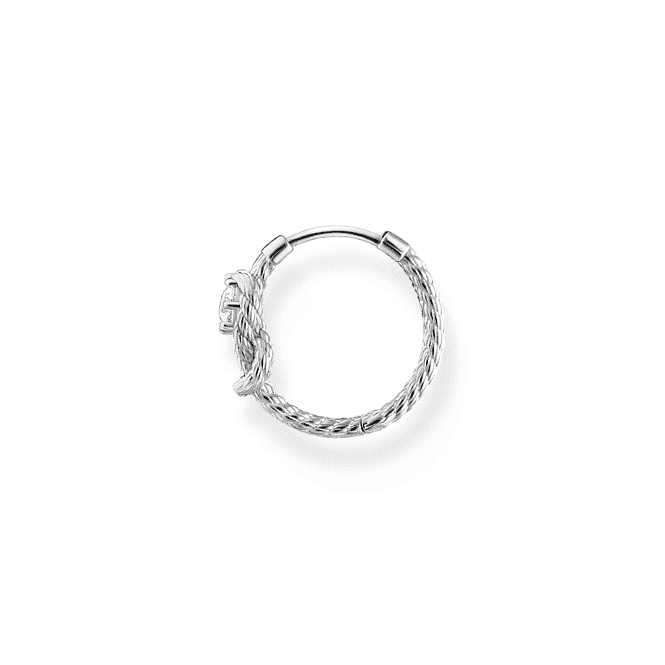 Charming Sterling Silver Rope With Knot Single Hoop Earring CR695 - 051 - 14Thomas Sabo Charm Club CharmingCR695 - 051 - 14