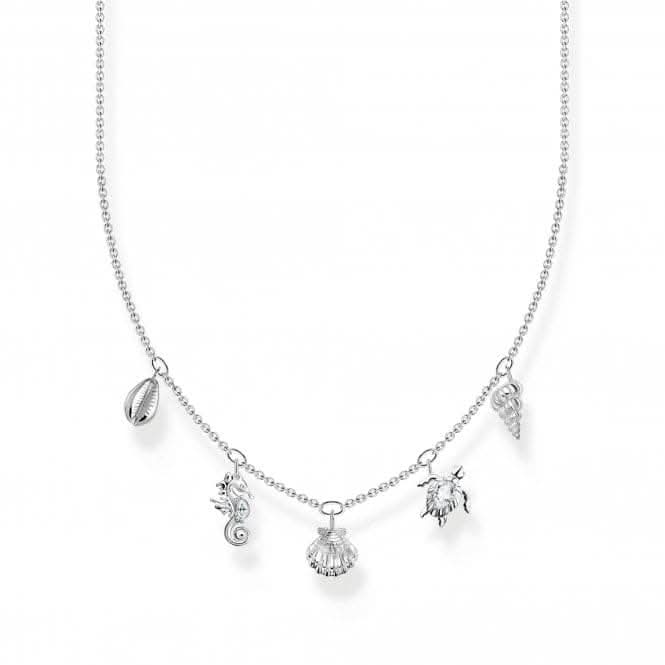 Charming Sterling Silver Sea Life Necklace KE2157-051-14-L45V