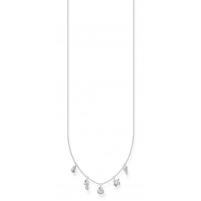 Charming Sterling Silver Sea Life Necklace KE2157-051-14-L45V