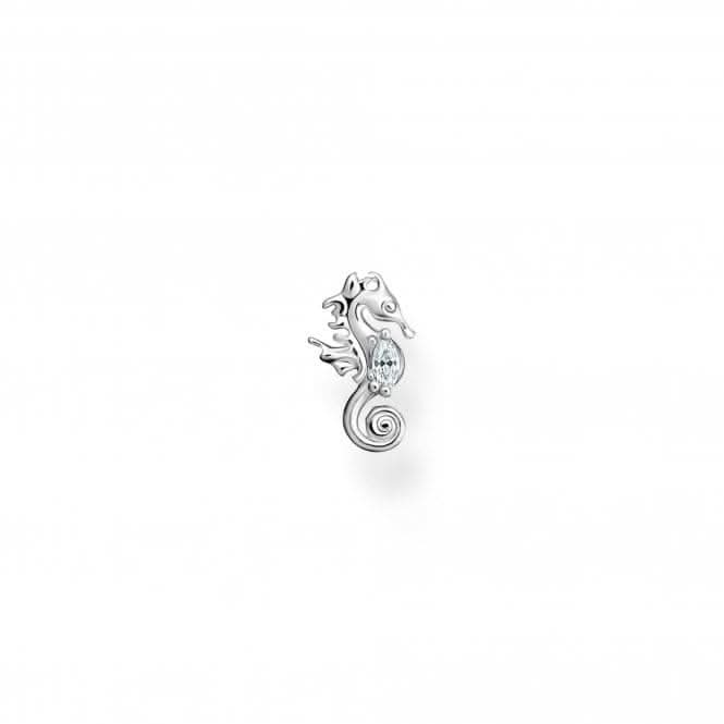 Charming Sterling Silver Seahorse Single Earring H2236-051-14