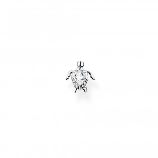 Charming Sterling Silver Turtle Single Earring H2235-051-14