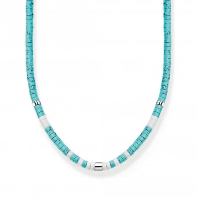 Charming Turquoise Stones Necklace KE2160-058-7-L38V