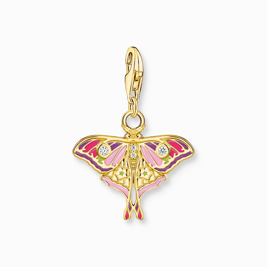 Charmista Gold Plated Colourful Moth Charm Pendant 2209-565-7