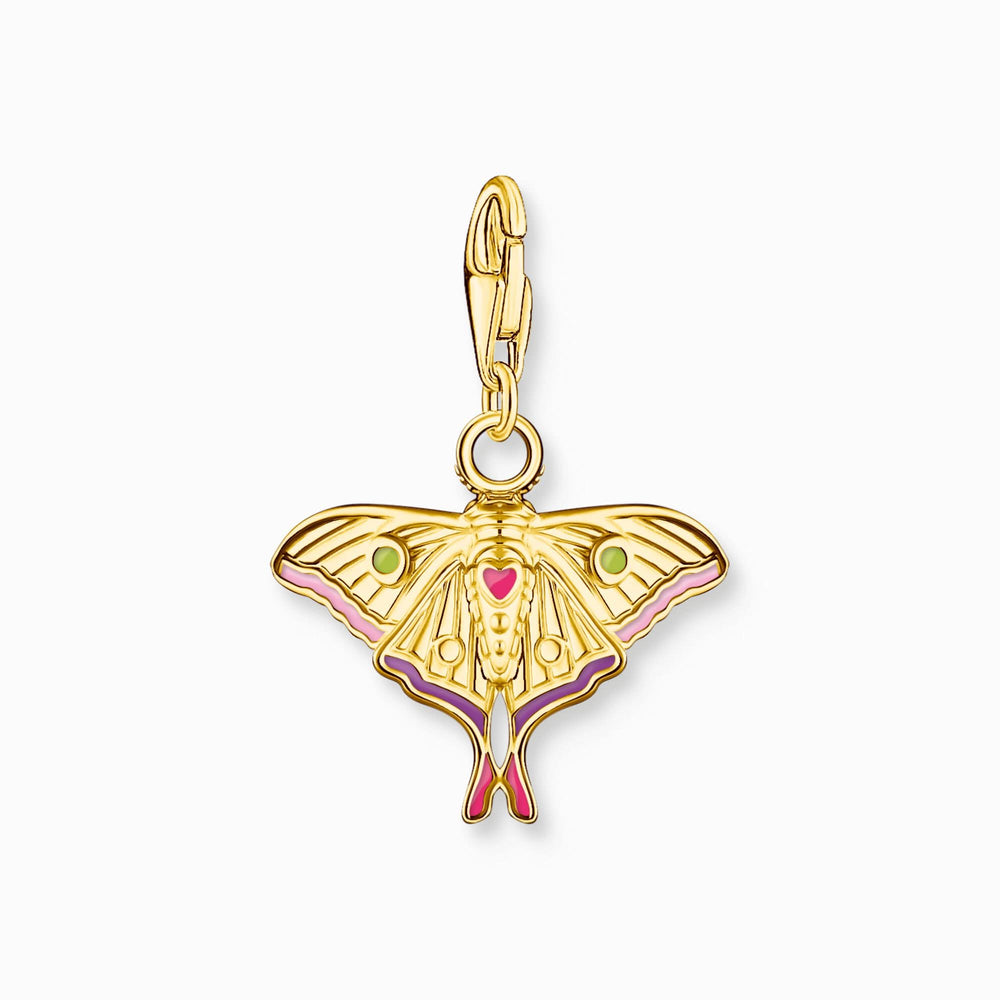 Charmista Gold Plated Colourful Moth Charm Pendant 2209-565-7