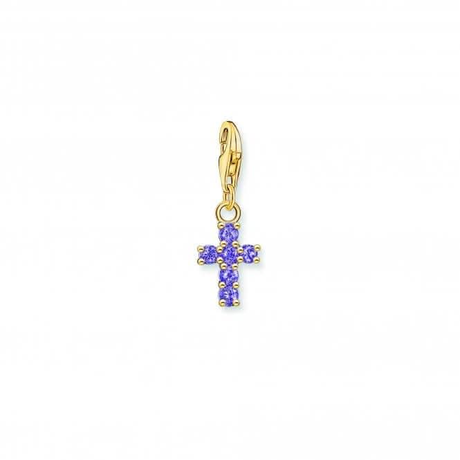 Charmista Gold Plated Violet Cross Charm 2036-414-13