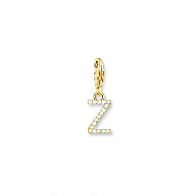 Charmista Gold Plated Zirconia Letter Z Charm Pendant 1989-414-14