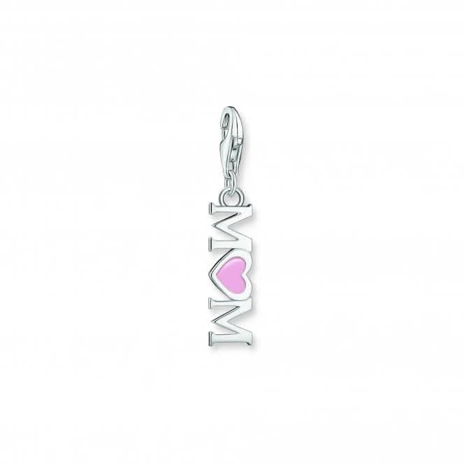 Charmista Pink Cold Enamel Mom With Heart Charm Pendant 2001-007-9