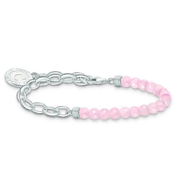 Charmista Pink Cold Enamel Rose Quartz Bracelet A2128-067-9